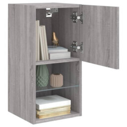 Walplus Tv Cabinet With Led Lights Grey Sonoma 30.5X30X60 Cm - thumbnail 6