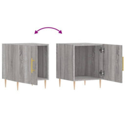 Berkfield Bedside Cabinets 2 Pcs Grey Sonoma 40X40X50 Cm Engineered Wood - thumbnail 9