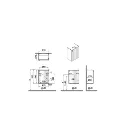 Vitra Harlow Ridge Matt Retro Green Wall-Mounted Cloakroom Vanity Unit & Basin Set (W)455mm (H)575mm - thumbnail 4