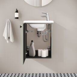 Vitra Harlow Ridge Matt Retro Green Wall-Mounted Cloakroom Vanity Unit & Basin Set (W)455mm (H)575mm - thumbnail 3
