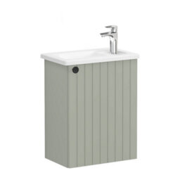 Vitra Harlow Ridge Matt Retro Green Wall-Mounted Cloakroom Vanity Unit & Basin Set (W)455mm (H)575mm - thumbnail 1