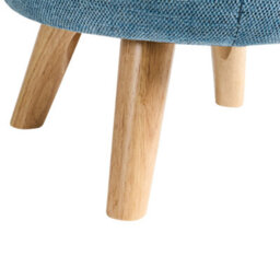 Wyld And Coco Blue Chenille Storage Pouffe 40 X 41 Cm - Modern Round Storage Stool With Reversible Lid - thumbnail 9