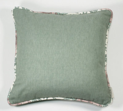 Esselle Home Eden Plain/nima Floral Mineral Green Cushion