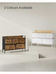 Songmics Chest Of Drawers, Dresser, Bedroom Furniture, Metal Frame, Storage Organiser Unit,5 Drawers, Modern - thumbnail 6