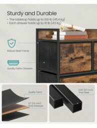 Songmics Chest Of Drawers, Dresser, Bedroom Furniture, Metal Frame, Storage Organiser Unit,5 Drawers, Modern - thumbnail 4