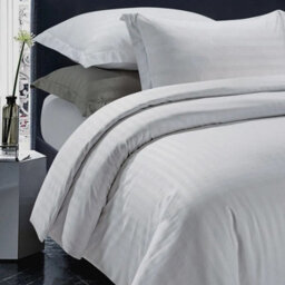 Ameha Stripe Duvet Set With Pillowcase Silver Double Size 200X200Cm Reversible, Breathable & Soft Microfiber Cover - thumbnail 9