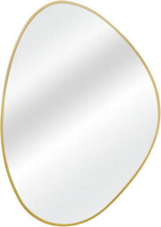 Deenz Organic Wall Mounted Mirror Elegant Slim Gold Frame Finished Contemporary Design Asymmetrical Curves Opulent  85X60X2.7  Cm - thumbnail 7