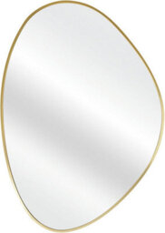 Deenz Organic Wall Mounted Mirror Elegant Slim Gold Frame Finished Contemporary Design Asymmetrical Curves Opulent  85X60X2.7  Cm - thumbnail 8