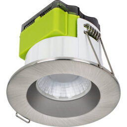 Luceco Ftype Mk2 Brushed Steel Effect Fixed Led Fire-Rated Cool & Warm Downlight 6W Ip65, Pack Of 6 - thumbnail 1