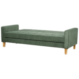 Beliani Sofa Bed 3 Seater Vehkoo Fabric Dark Green - thumbnail 6