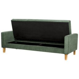 Beliani Sofa Bed 3 Seater Vehkoo Fabric Dark Green - thumbnail 7