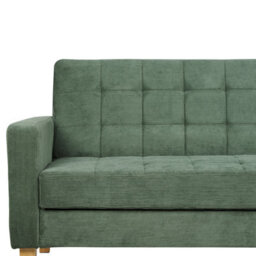 Beliani Sofa Bed 3 Seater Vehkoo Fabric Dark Green - thumbnail 9