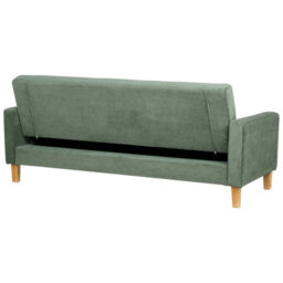Beliani Sofa Bed 3 Seater Vehkoo Fabric Dark Green - thumbnail 8