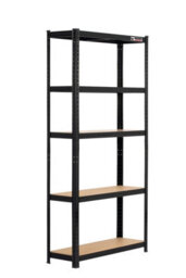 Rhino Racking 2 Bays - 180 X 90 X 30Cm - Black - 5 Tier Boltless Heavy Duty Garage Shelving Unit - 1000Kg Load Weight - thumbnail 1