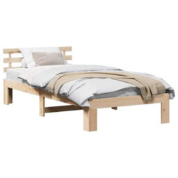 Berkfield Modern Natural Pine Wood Bed Frame Natural Solid Pine Wood 100 X 200 Cm - thumbnail 3