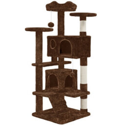 Yaheetech 137Cm Cat Tree Tower With Scratching Posts - Brown - thumbnail 2