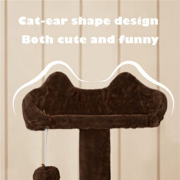 Yaheetech 137Cm Cat Tree Tower With Scratching Posts - Brown - thumbnail 4