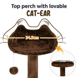 Yaheetech 137Cm Cat Tree Tower With Scratching Posts - Brown - thumbnail 8