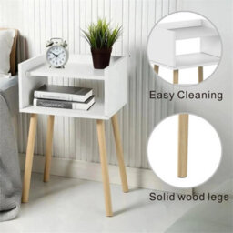Wooden Bedside Table Bedroom Furniture Storage - thumbnail 4