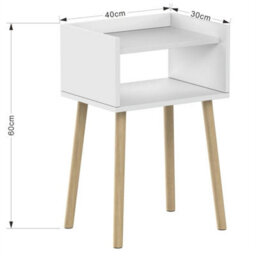 Wooden Bedside Table Bedroom Furniture Storage - thumbnail 2