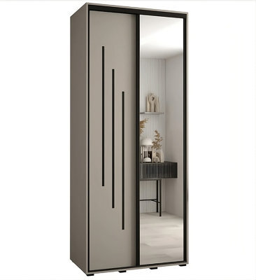 Arte Elegant Dakota Ix Sliding Door Wardrobe 1100mm - Space-Saving Storage With Mirrored Door, Hanging Rails And Shelves H2350mm D600mm - image 1