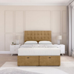 "Sloomy Alabama Mink Plush 5Ft Ottoman Bed End Opening With Sprung Memory Mattress & 26"" Headboard-King" - thumbnail 2