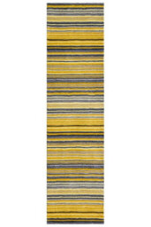 Handmade Easy To Clean Modern Striped Yellow Wool Living Room Bedroom Rug-200Cm X 285Cm - thumbnail 6