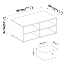 Urbn-Living Urbnliving - Black Tv Stand With 4 Drawers - thumbnail 5