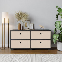 Urbn-Living Urbnliving - Black Tv Stand With 4 Drawers - thumbnail 2
