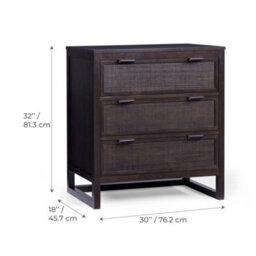 Teamson Home Hatteras Chest Of Drawers 3 Drawer Bedroom Dresser, Espresso - thumbnail 5