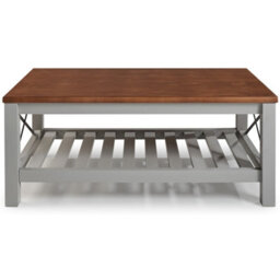 Mercers Furniture Cottage Grey Painted Pine Coffee Table Wooden With Storage Shelf 46H X 107W X 61D Cm - thumbnail 4