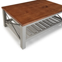 Mercers Furniture Cottage Grey Painted Pine Coffee Table Wooden With Storage Shelf 46H X 107W X 61D Cm - thumbnail 5