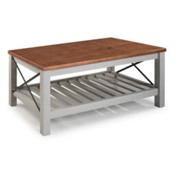 Mercers Furniture Cottage Grey Painted Pine Coffee Table Wooden With Storage Shelf 46H X 107W X 61D Cm - thumbnail 3
