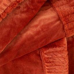 Catherine Lansfield Velvet And Faux Fur 150X200Cm Blanket Throw Burnt Orange - thumbnail 2