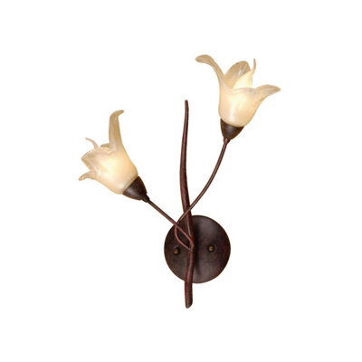 Luminosa Lighting Luminosa (0024 005) Florida Wall Lamp Switched 2 Light E14, Brown/black Oxide - image 1