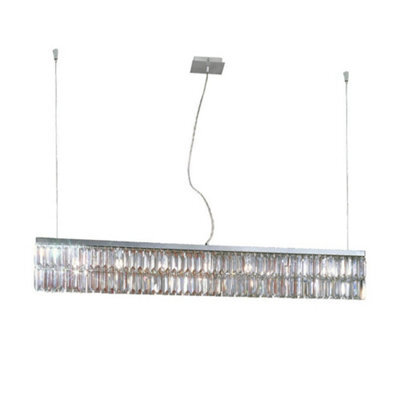 Luminosa Lighting Luminosa Prisma Designer Crystal Straight Pendant Light Polished Chrome, 7X G9 - image 1