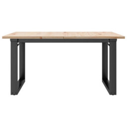 Berkfield Coffee Table O-Frame 90X90X45 Cm Solid Wood Pine And Steel - thumbnail 4