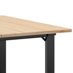 Berkfield Coffee Table O-Frame 90X90X45 Cm Solid Wood Pine And Steel - thumbnail 7