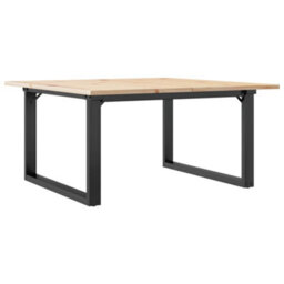 Berkfield Coffee Table O-Frame 90X90X45 Cm Solid Wood Pine And Steel - thumbnail 2