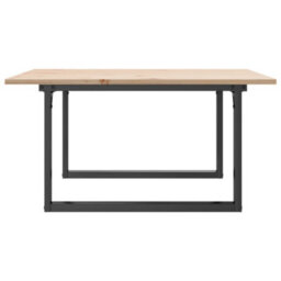 Berkfield Coffee Table O-Frame 90X90X45 Cm Solid Wood Pine And Steel - thumbnail 5