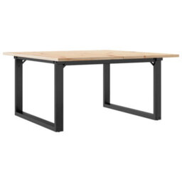 Berkfield Coffee Table O-Frame 90X90X45 Cm Solid Wood Pine And Steel - thumbnail 6