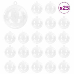 Vidaxl Christmas Bauble Set 25 Pcs Transparent  8 Cm Plastic - thumbnail 2
