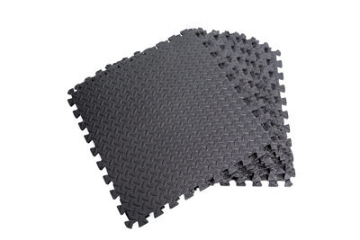 Shatchi Black Gym Flooring Puzzle Mat Interlocking Eva Floor Tiles Non Slip Rubber Cushion For Home Workout Yoga Matting,12Pcs - image 1