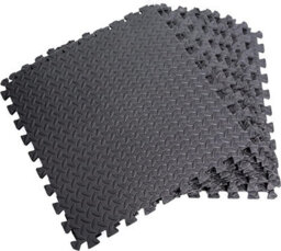Shatchi Black Gym Flooring Puzzle Mat Interlocking Eva Floor Tiles Non Slip Rubber Cushion For Home Workout Yoga Matting,12Pcs - thumbnail 2
