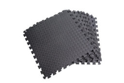 Shatchi Black Gym Flooring Puzzle Mat Interlocking Eva Floor Tiles Non Slip Rubber Cushion For Home Workout Yoga Matting,12Pcs - thumbnail 1