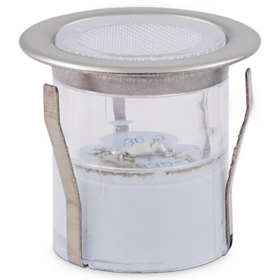 GoodHome Hardin Brushed Stainless Steel Effect Solar-Powered Cool White Led Decking Light, Set - image 1