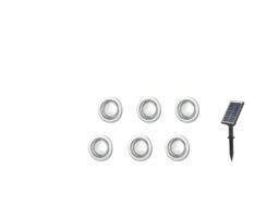 GoodHome Hardin Brushed Stainless Steel Effect Solar-Powered Cool White Led Decking Light, Set - thumbnail 4