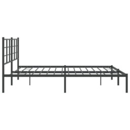 Berkfield Metal Bed Frame Without Mattress With Headboard Black 193X203Cm - thumbnail 6