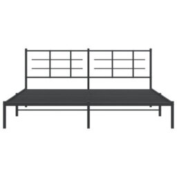 Berkfield Metal Bed Frame Without Mattress With Headboard Black 193X203Cm - thumbnail 5