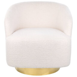 Beliani Swivel Armchair Lavik Boucle Off-White - thumbnail 6